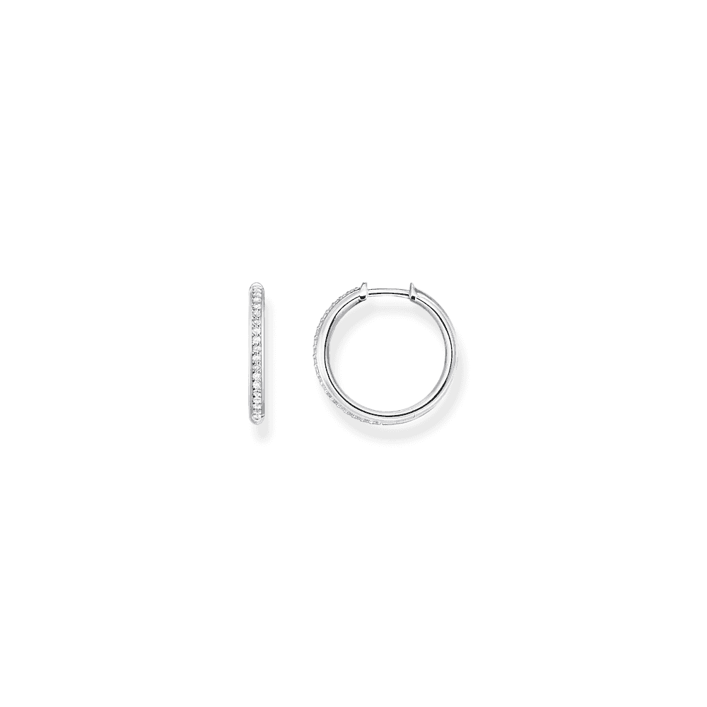 THOMAS SABO STERLING SILVER WHITE STONES PAVÉ HOOPS