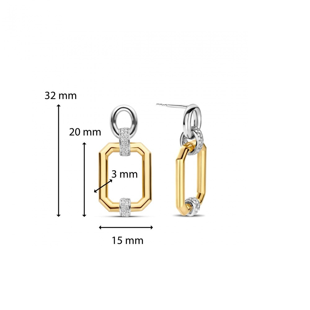 TISENTO GOLD ON STERLING SILVER DROP EARRINGS