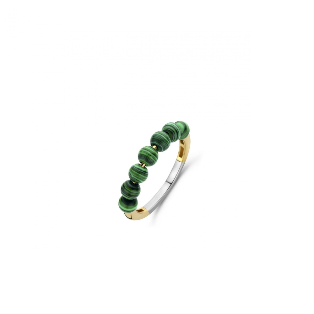 TISENTO GOLD ON STERLING SILVER MALACHITE RING
