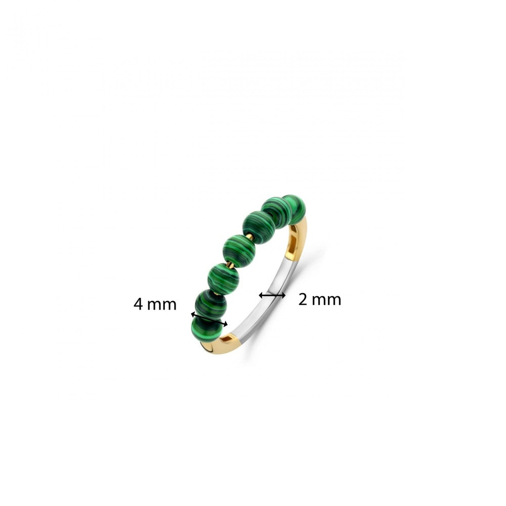 TISENTO GOLD ON STERLING SILVER MALACHITE RING