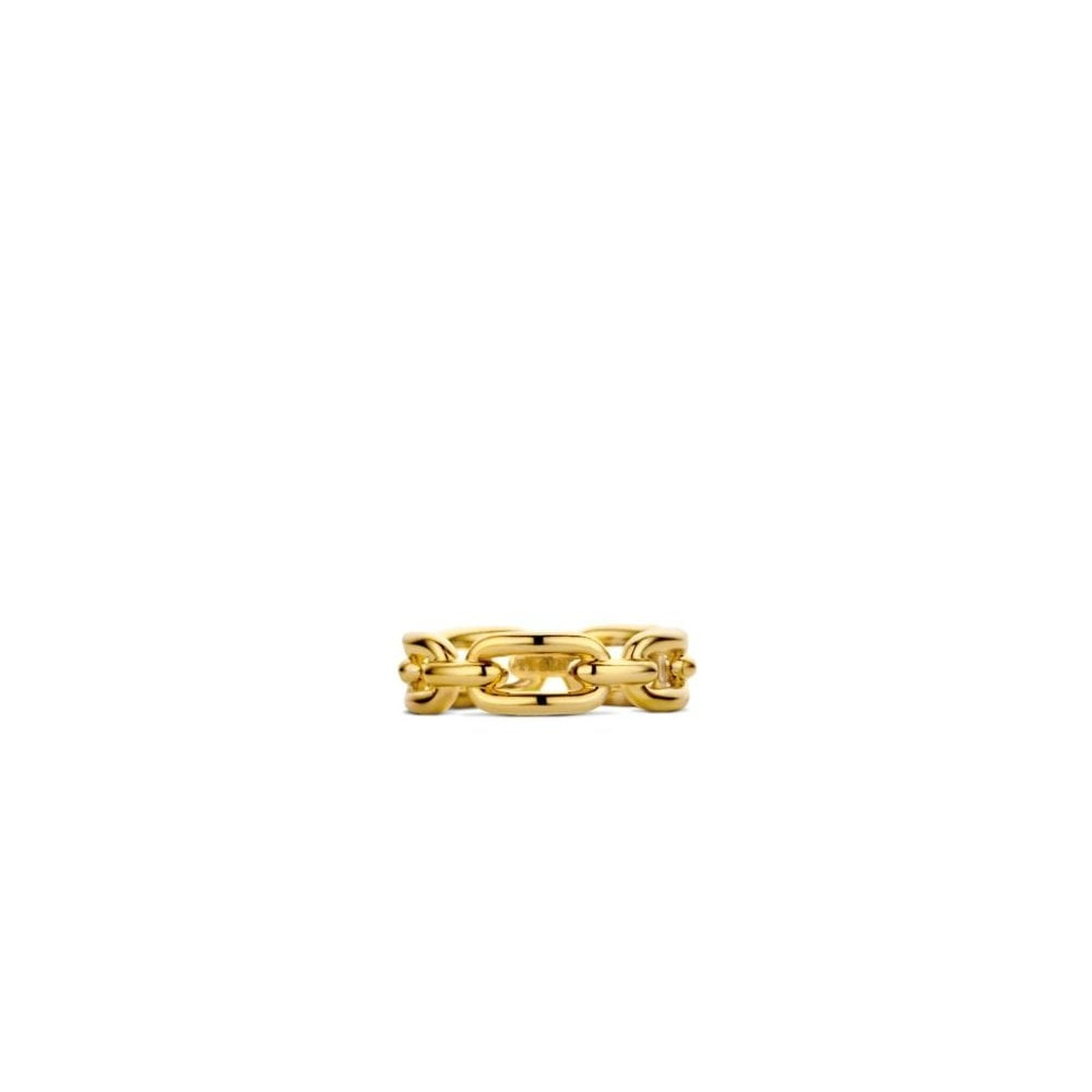 TISENTO MILANO RING 18CT GOLD ON SILVER LINK STYLE RING