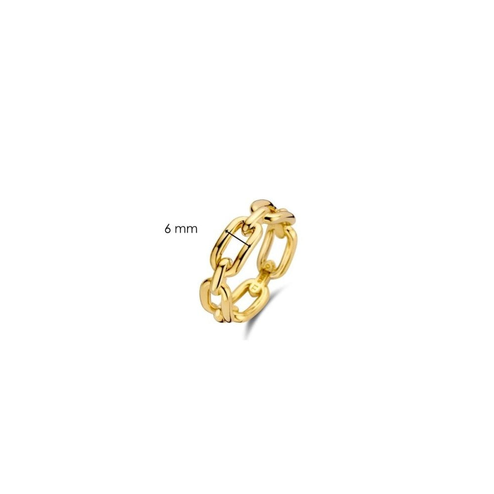 TISENTO MILANO RING 18CT GOLD ON SILVER LINK STYLE RING
