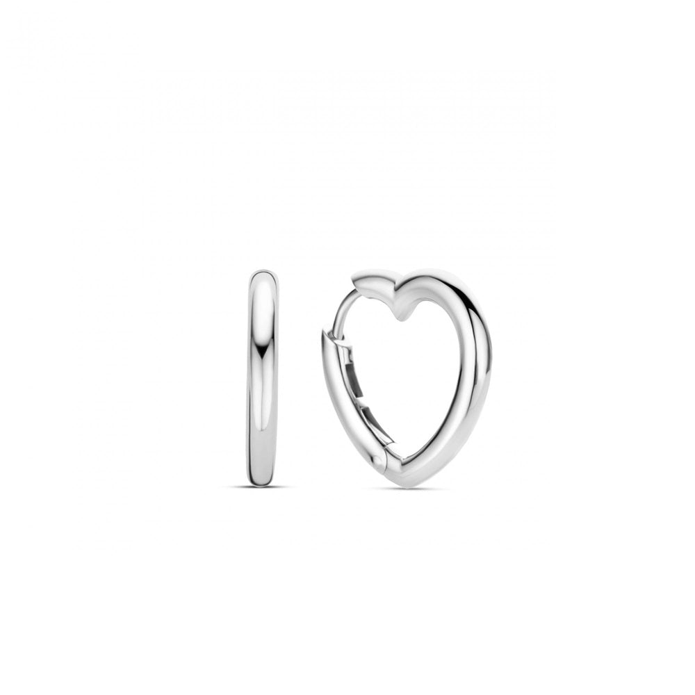 TISENTO STERLING SILVER HEART HOOP EARRINGS