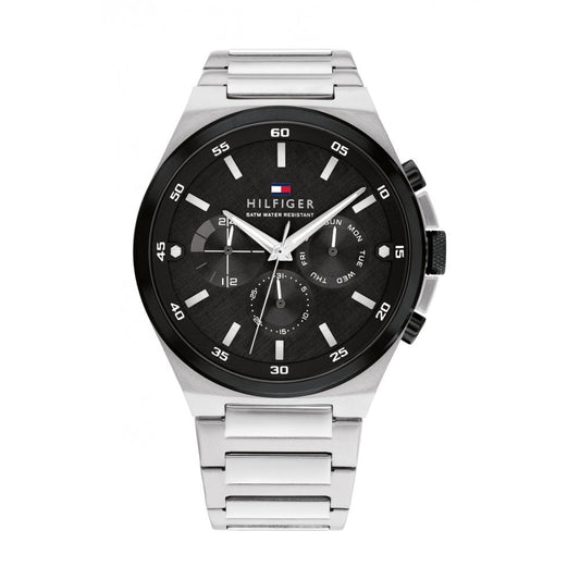 TOMMY HILFIGER DEXTER ROUND STAINLESS STEEL BLACK DIAL GENTS WATCH