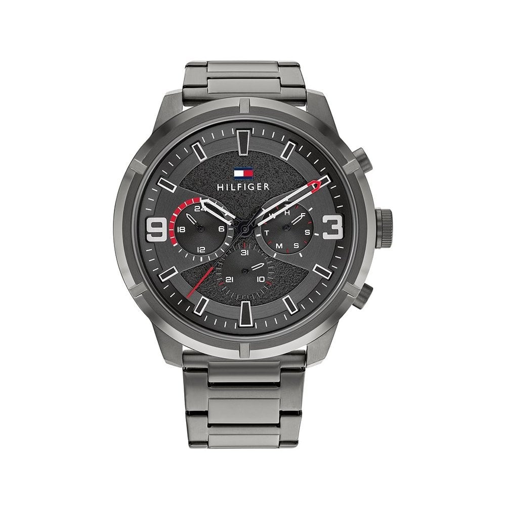 TOMMY HILFIGER GUNMETAL GENTS CHRONOGRAPH WATCH