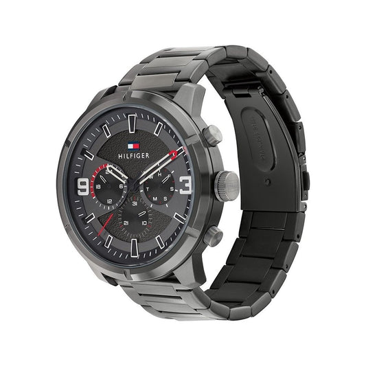 TOMMY HILFIGER GUNMETAL GENTS CHRONOGRAPH WATCH