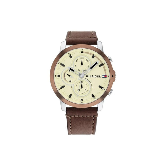 TOMMY HILFIGER JAMESON GENTS CHRONOGRAPH BROWN LEATHER STRAP WATCH