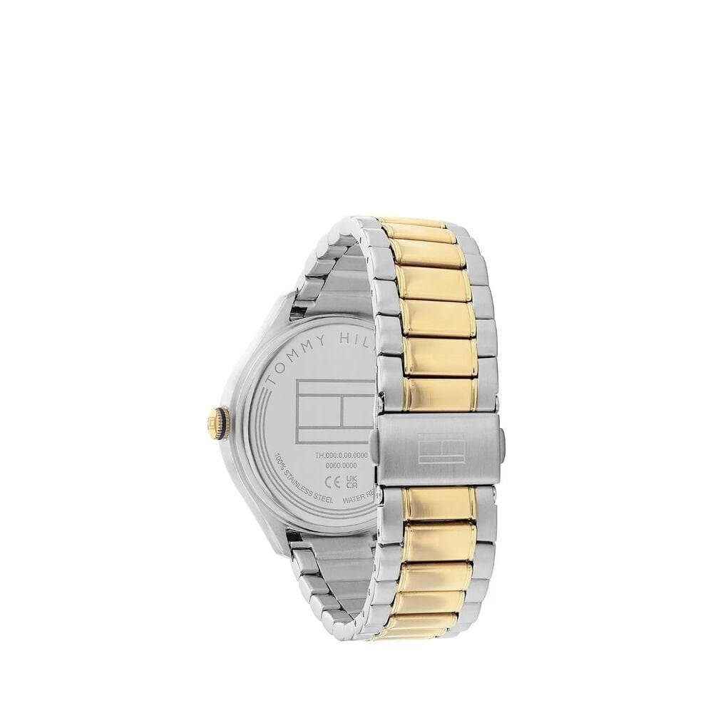 TOMMY HILFIGER LEXI BROWN DIAL TWO TONE GOLD AND SILVER STAINLESS STEEL BRACELET LADIES WATCH