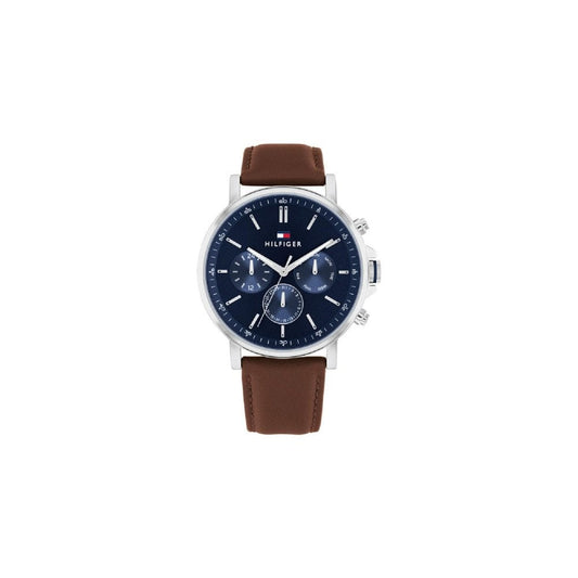 TOMMY HILFIGER LYSON BROWN LEATHER NAVY DIAL GENTS WATCH