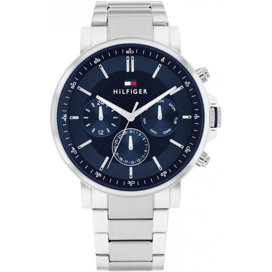 TOMMY HILFIGER TYSON STEEL NAVY DIAL GENTS WATCH 