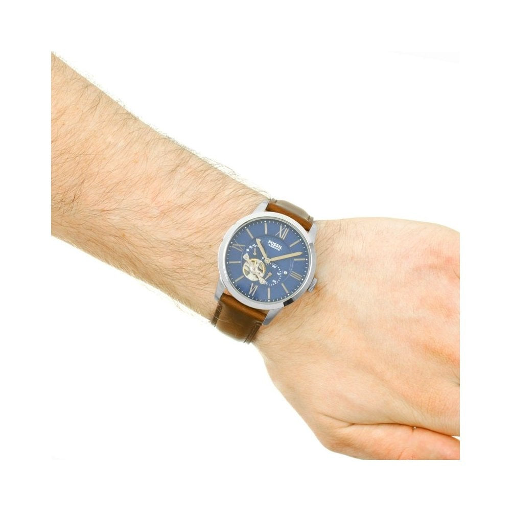 TOWNSMAN STAINLESS STEEL GENTS CHRONOGRAPH WATCH WITH BLUE DIAL