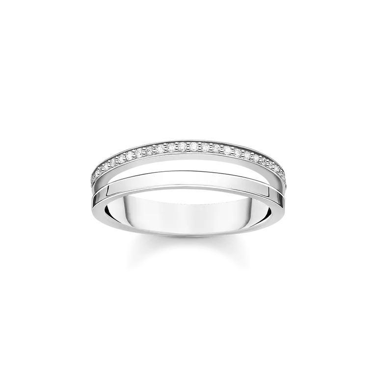 Thomas Sabo Ring double white stones silver