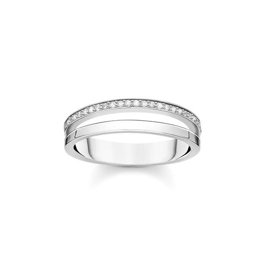 Thomas Sabo Ring double white stones silver