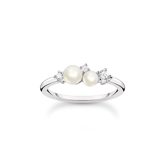 Thomas Sabo Ring pearls with white stones silver