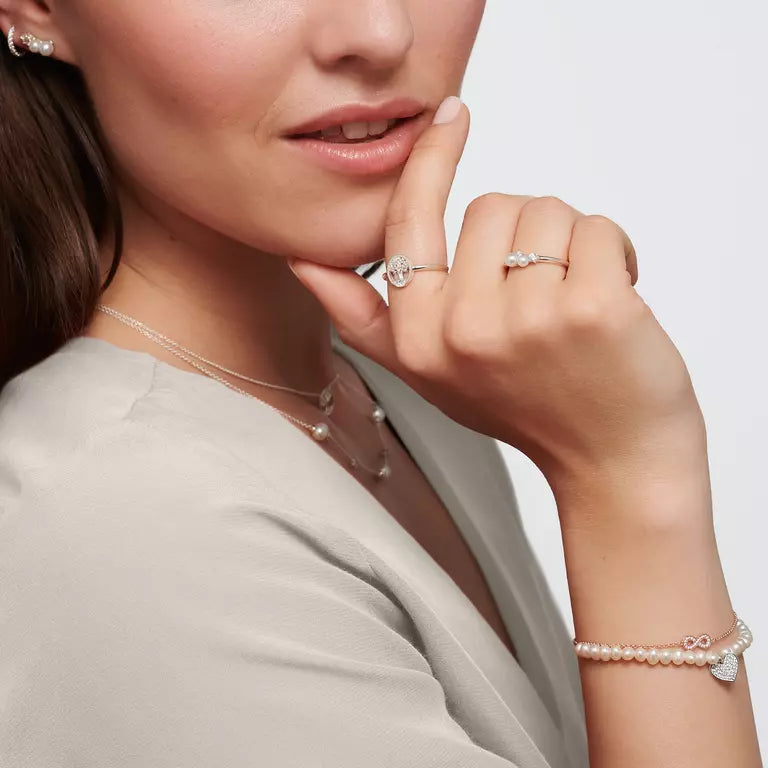 Thomas Sabo Ring pearls with white stones silver