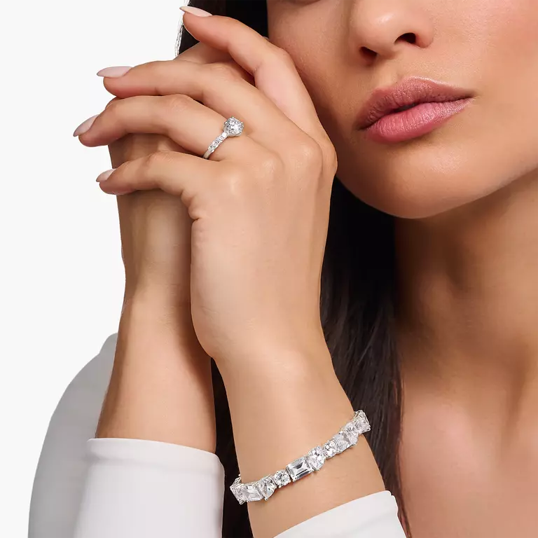 Thomas Sabo Silver solitaire ring with white zirconia