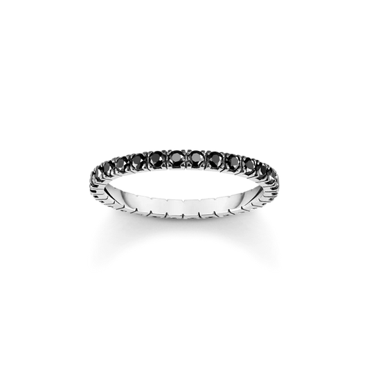 Thomas Sabo Sterling Silver Black Zirconia Delicate Ring
