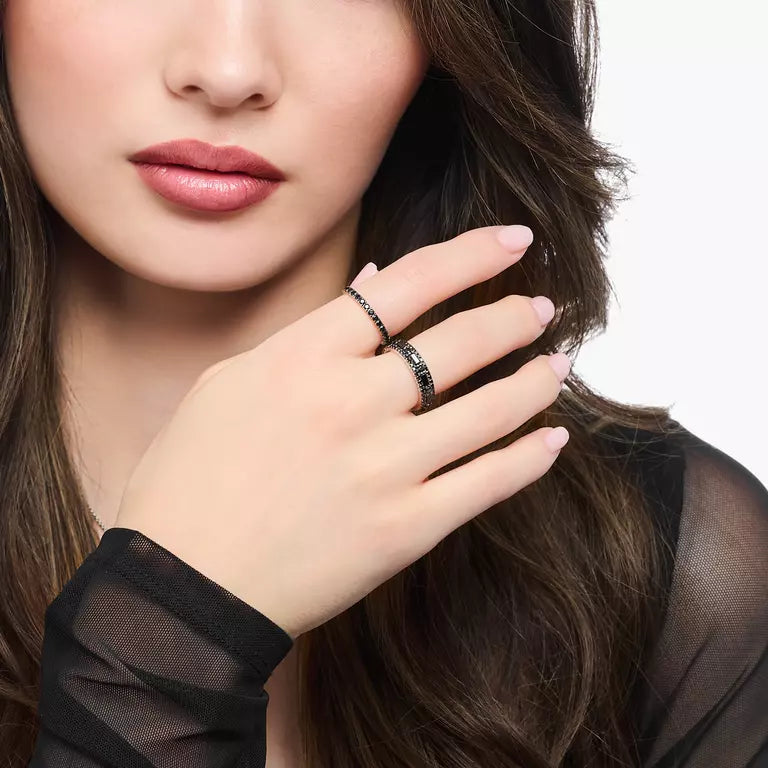 Thomas Sabo Sterling Silver Black Zirconia Delicate Ring