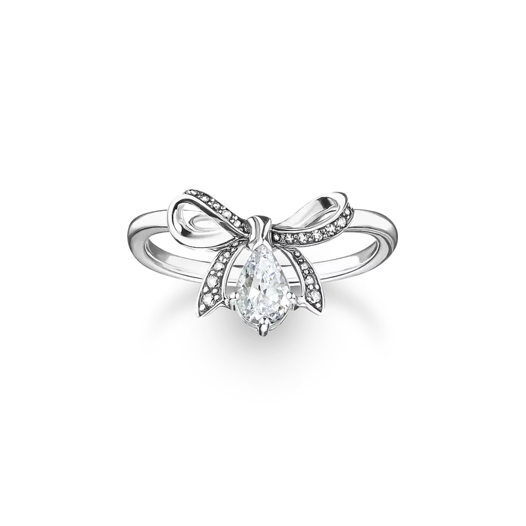 Thomas Sabo Sterling Silver Bow Ring with White Zirconia