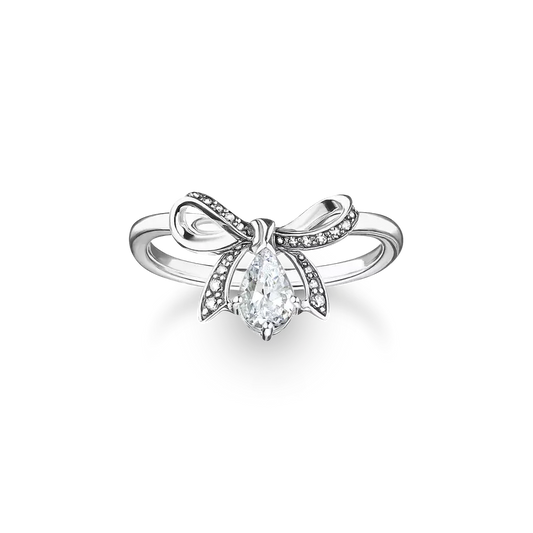 Thomas Sabo Sterling Silver Bow Ring with White Zirconia