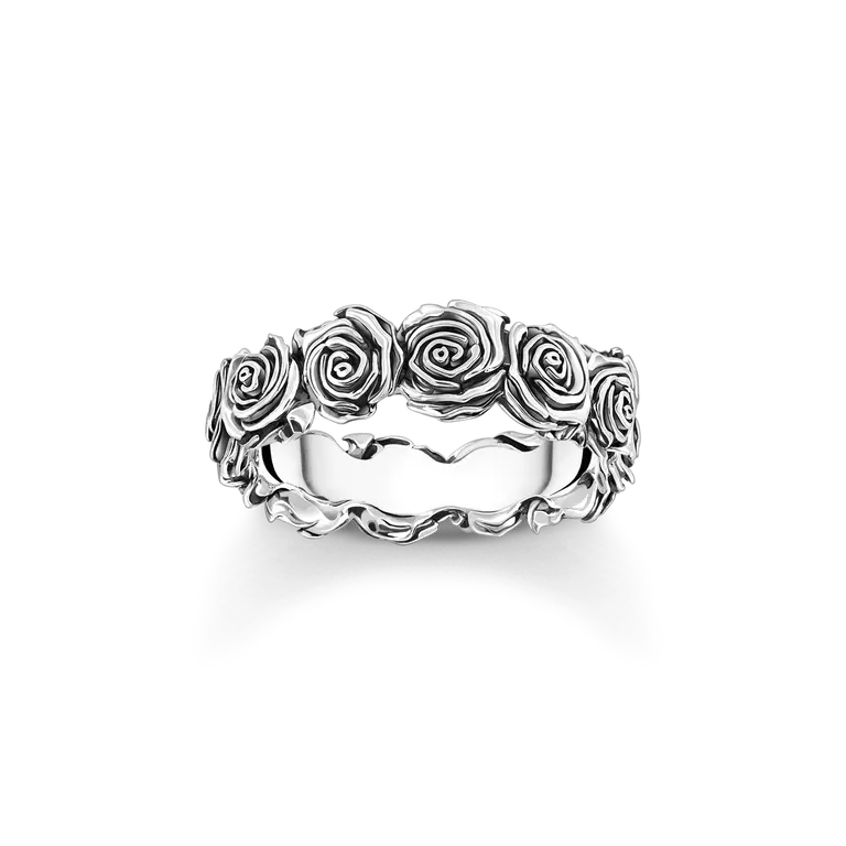 THOMAS SABO STERLING SILVER MIDNIGHT ROSE RING