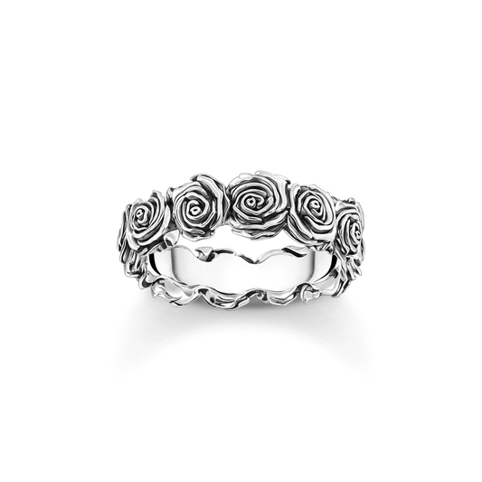 THOMAS SABO STERLING SILVER MIDNIGHT ROSE RING