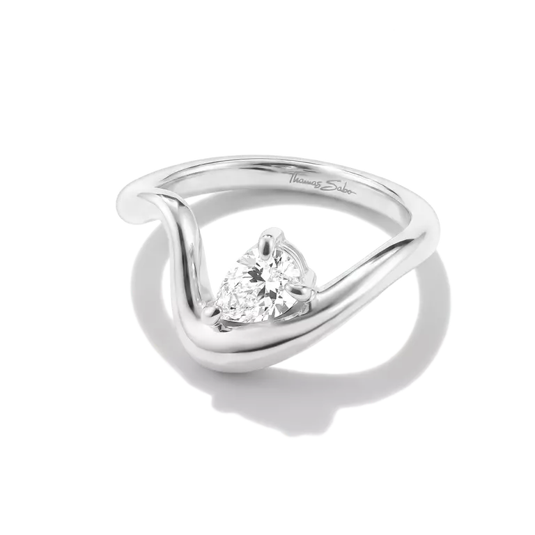Thomas Sabo Ring with Teardrop White Zirconia