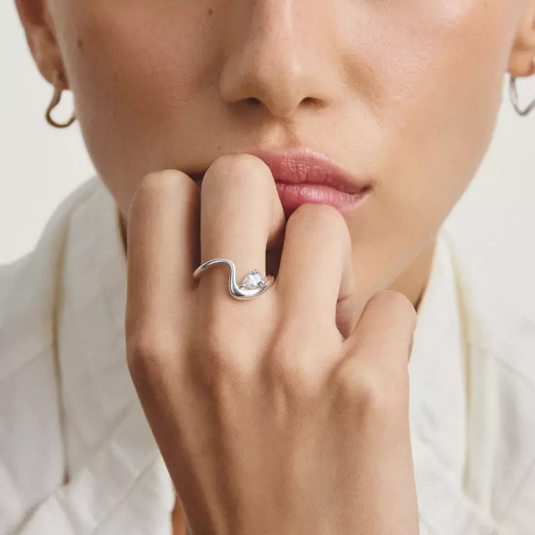 Thomas Sabo Ring with Teardrop White Zirconia