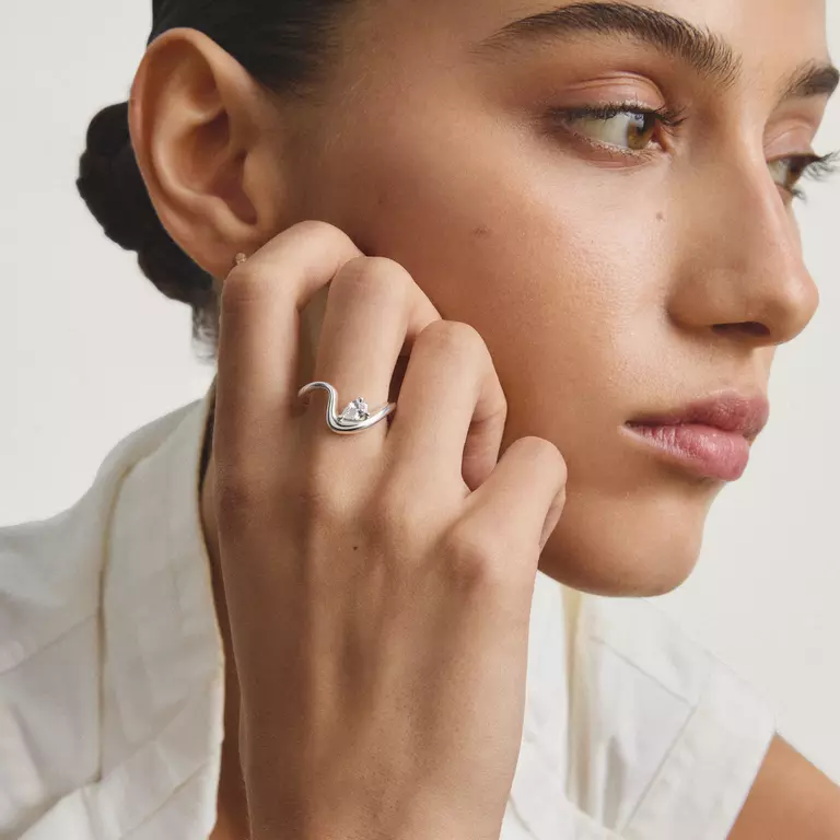 Thomas Sabo Ring with Teardrop White Zirconia