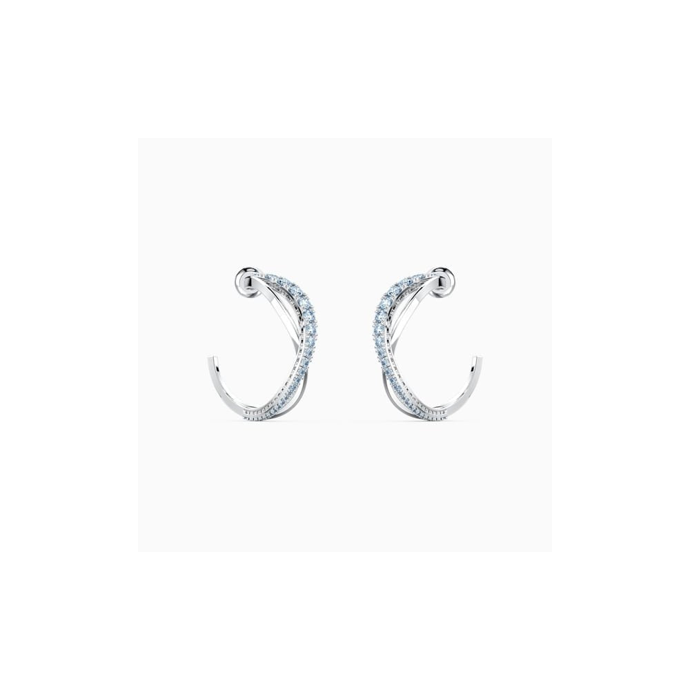 TWIST MINI HOOP BLUE CRYSTAL EARRINGS