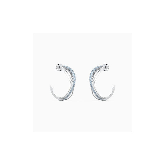 TWIST MINI HOOP BLUE CRYSTAL EARRINGS