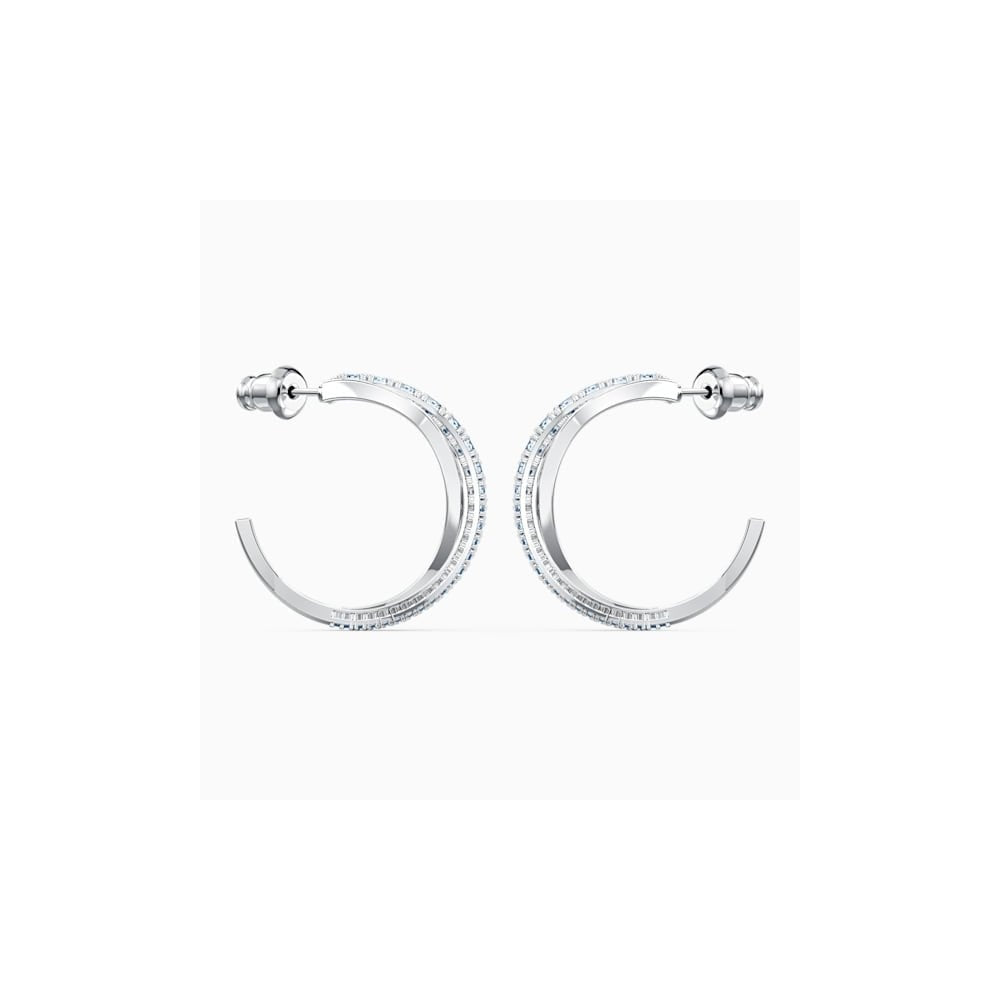 TWIST MINI HOOP BLUE CRYSTAL EARRINGS