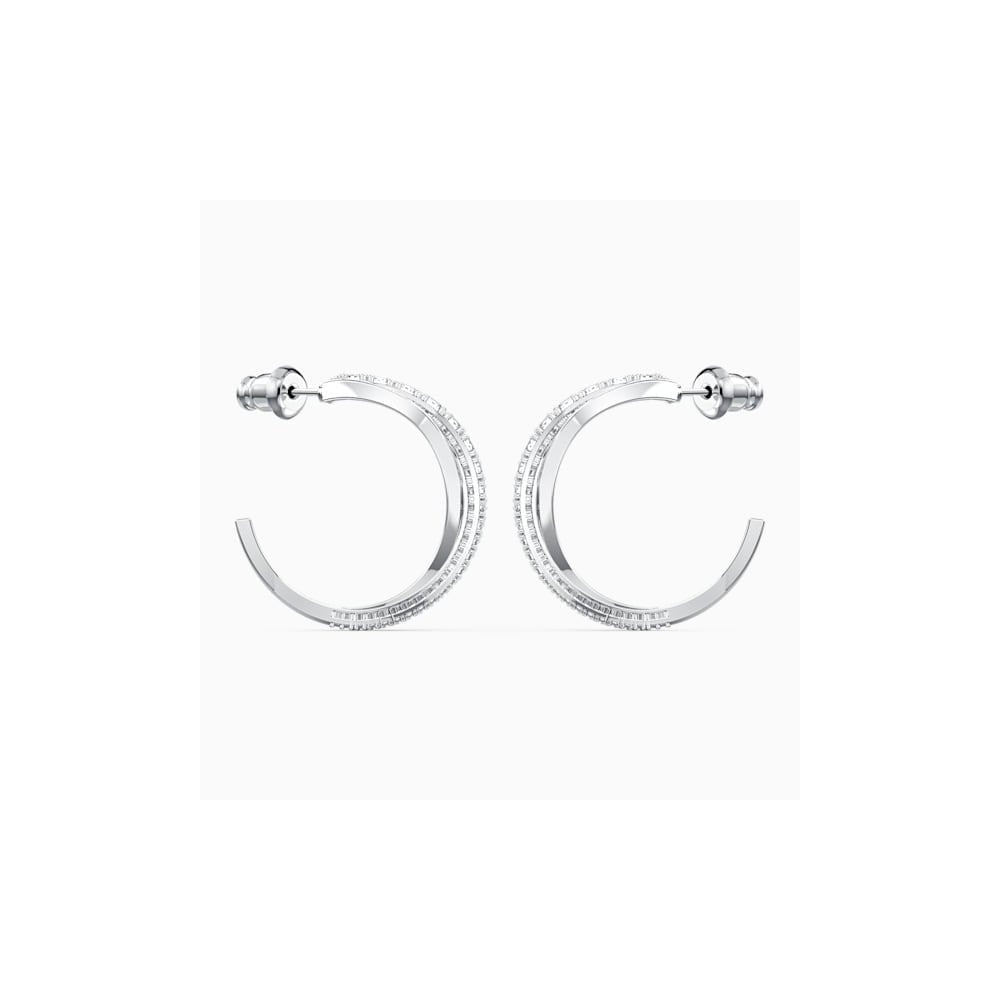 TWIST MINI HOOP EARRINGS WITH WHITE CRYSTAL