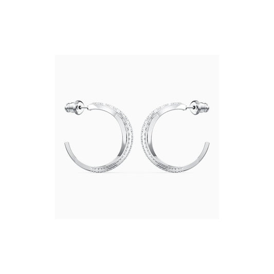 TWIST MINI HOOP EARRINGS WITH WHITE CRYSTAL