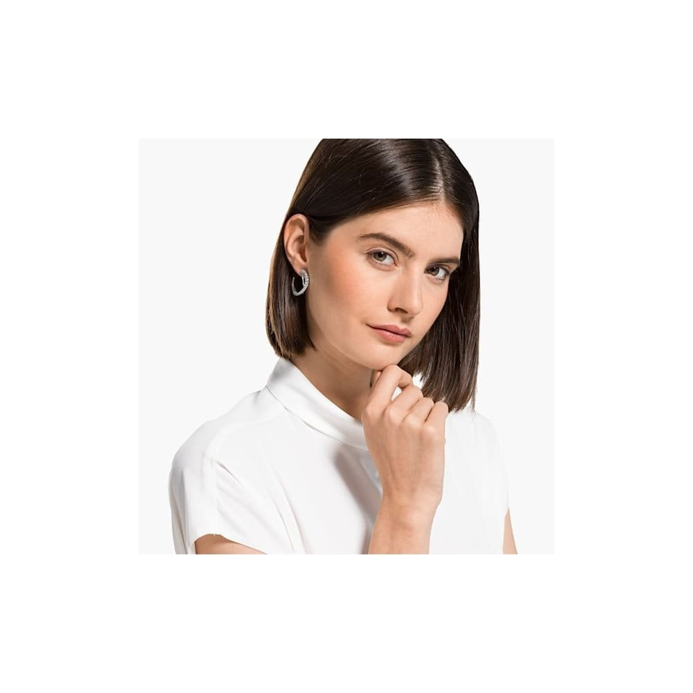 TWIST MINI HOOP EARRINGS WITH WHITE CRYSTAL