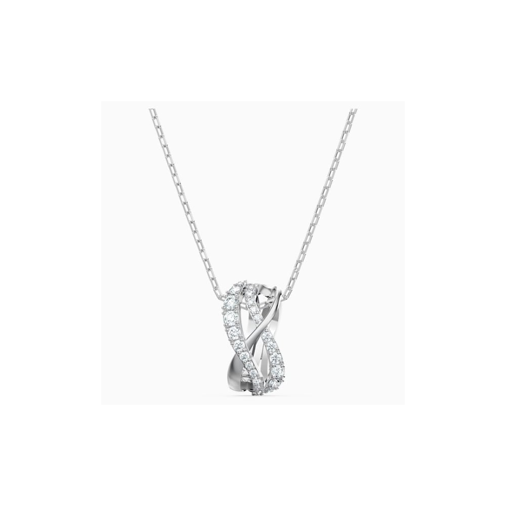 TWIST ROWS PENDANT WITH WHITE CRYSTALS