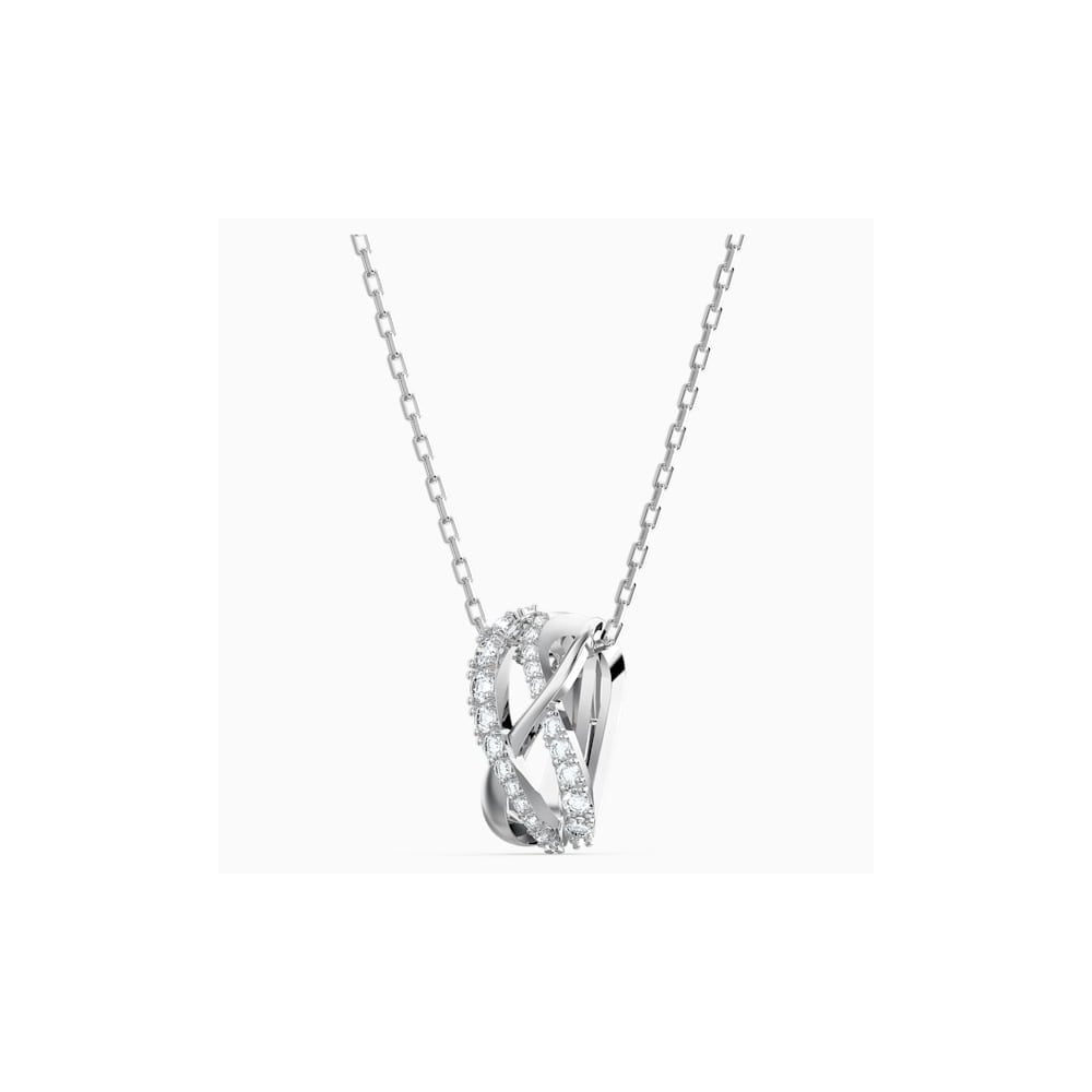 TWIST ROWS PENDANT WITH WHITE CRYSTALS