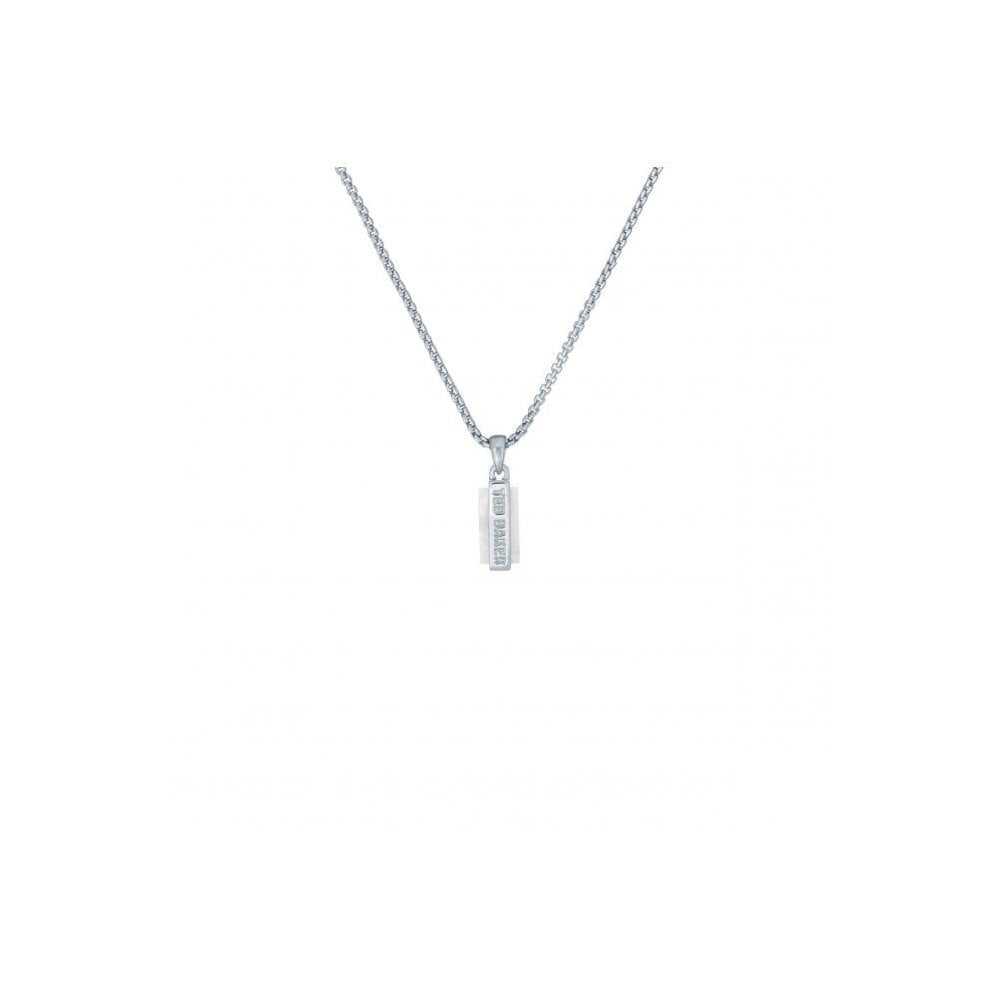 Ted Baker Gianni Silver Tone Mother Of Pearl Gem Bar Pendant