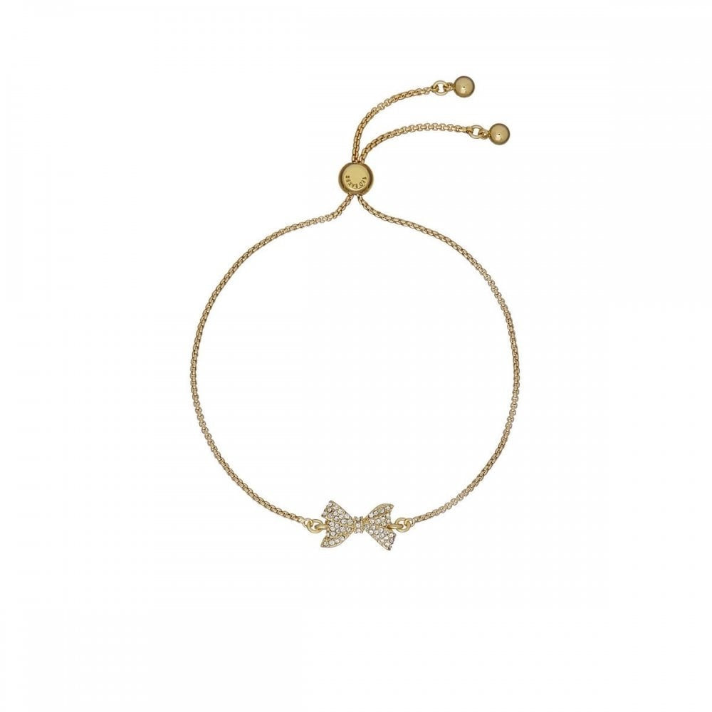 Ted Baker Gold Crystal Bow Slider Bracelet