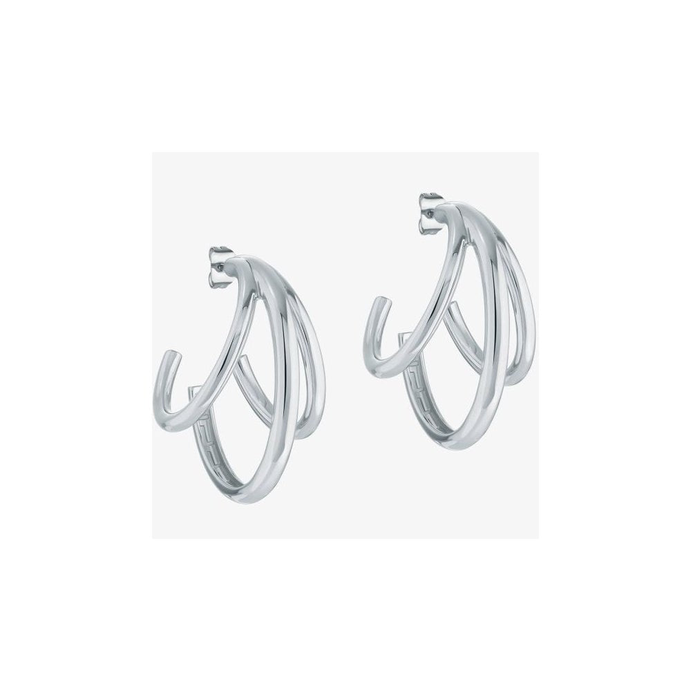 Ted Baker HENRETA Silver Tone Triple Hoop Earrings 
