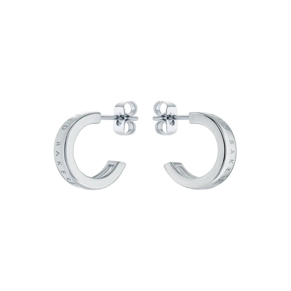 Ted Baker Hoopla Small Silver Plated Huggy Style Earrings
