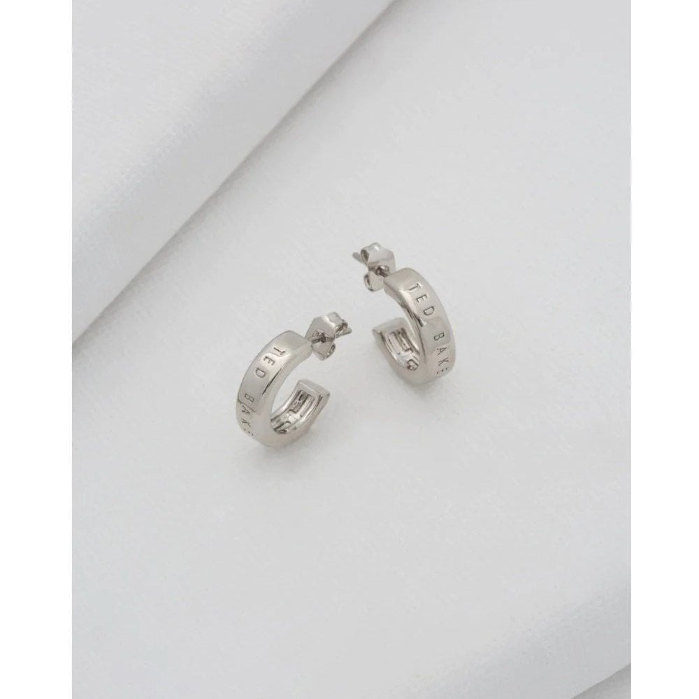 Ted Baker Hoopla Small Silver Plated Huggy Style Earrings