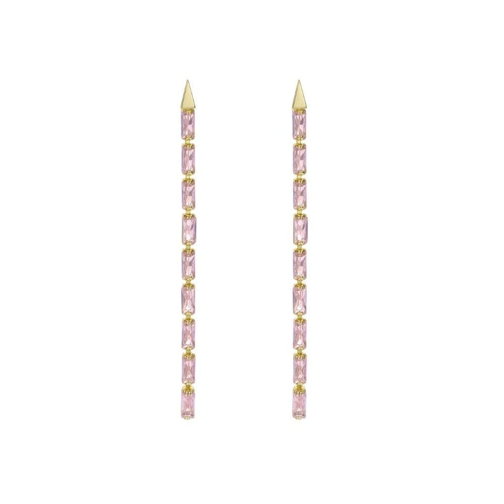 Ted Baker Isalie: Pink Crystal Baguette Slinky Drop Earrings