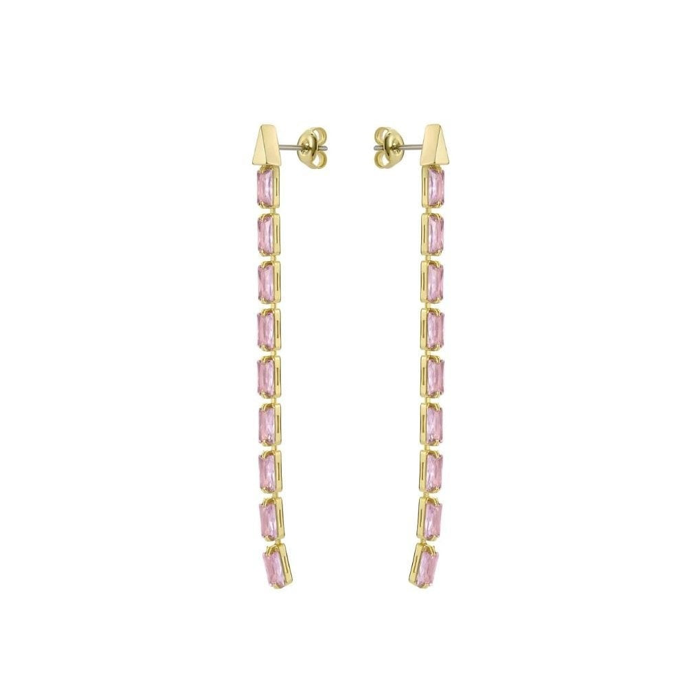 Ted Baker Isalie: Pink Crystal Baguette Slinky Drop Earrings