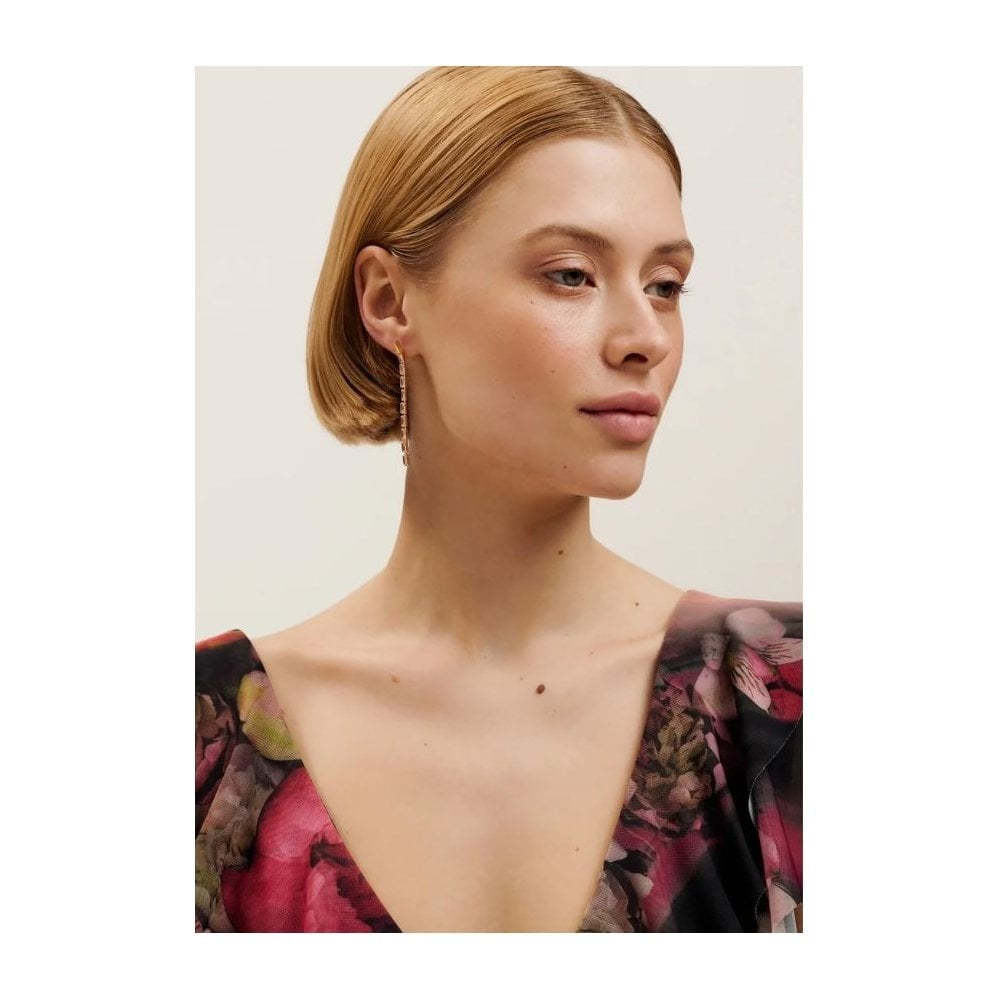 Ted Baker Isalie: Pink Crystal Baguette Slinky Drop Earrings