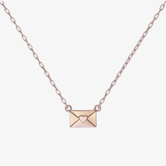 Ted Baker LARESSA Rose Gold Tone Enamel Love Letter Necklace 