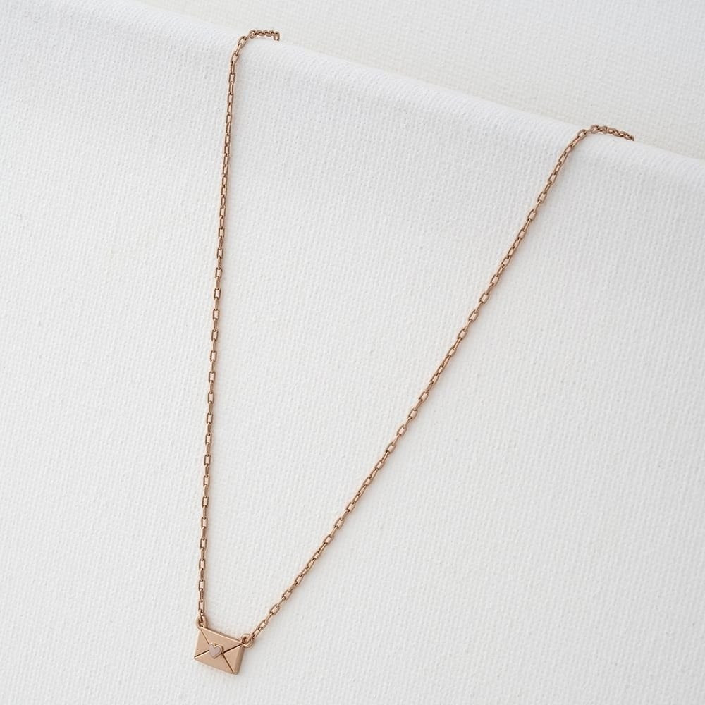 Ted Baker LARESSA Rose Gold Tone Enamel Love Letter Necklace 