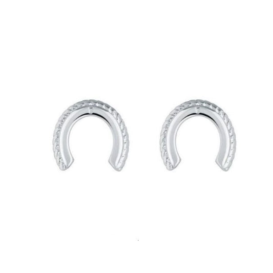 Ted Baker London Silver Plated Lucky Horse Shoe Stud Earrings 