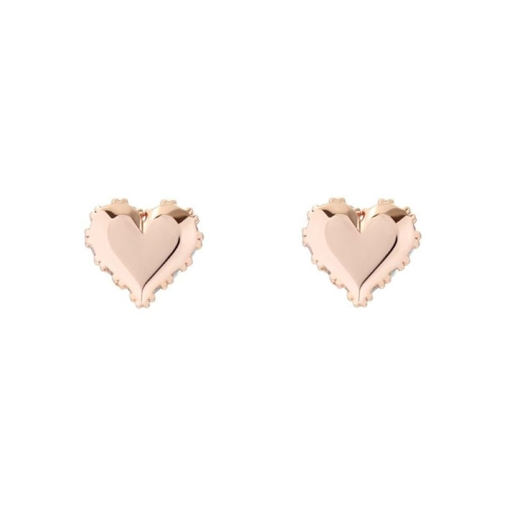 Ted Baker London Sparkle Edge Rose Gold Heart Stud Earrings 