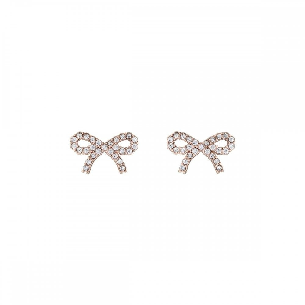 Ted Baker Rose Gold Crystal Bow Earrings